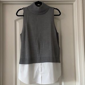 Sweater, sleeveless, mock neck